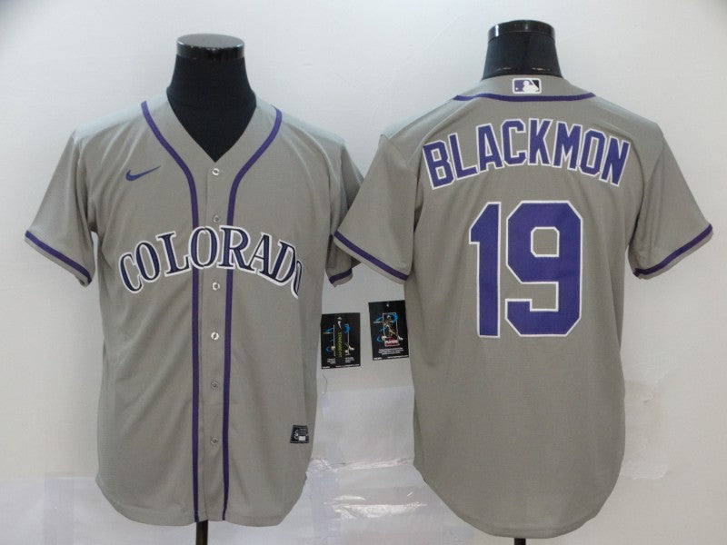 Men's Colorado Rockies Charlie Blackmon #19 Gray Baseball Jersey